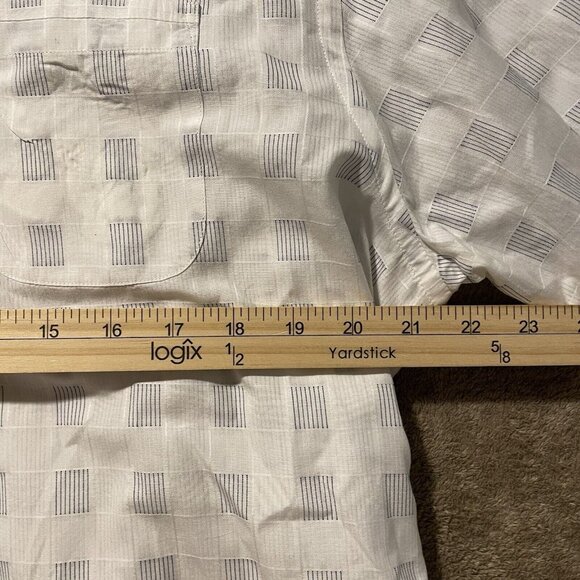 Tommy Bahama Button Down Men's Size XL Island Modern Fit White Shirt Squares - Picture 6 of 8